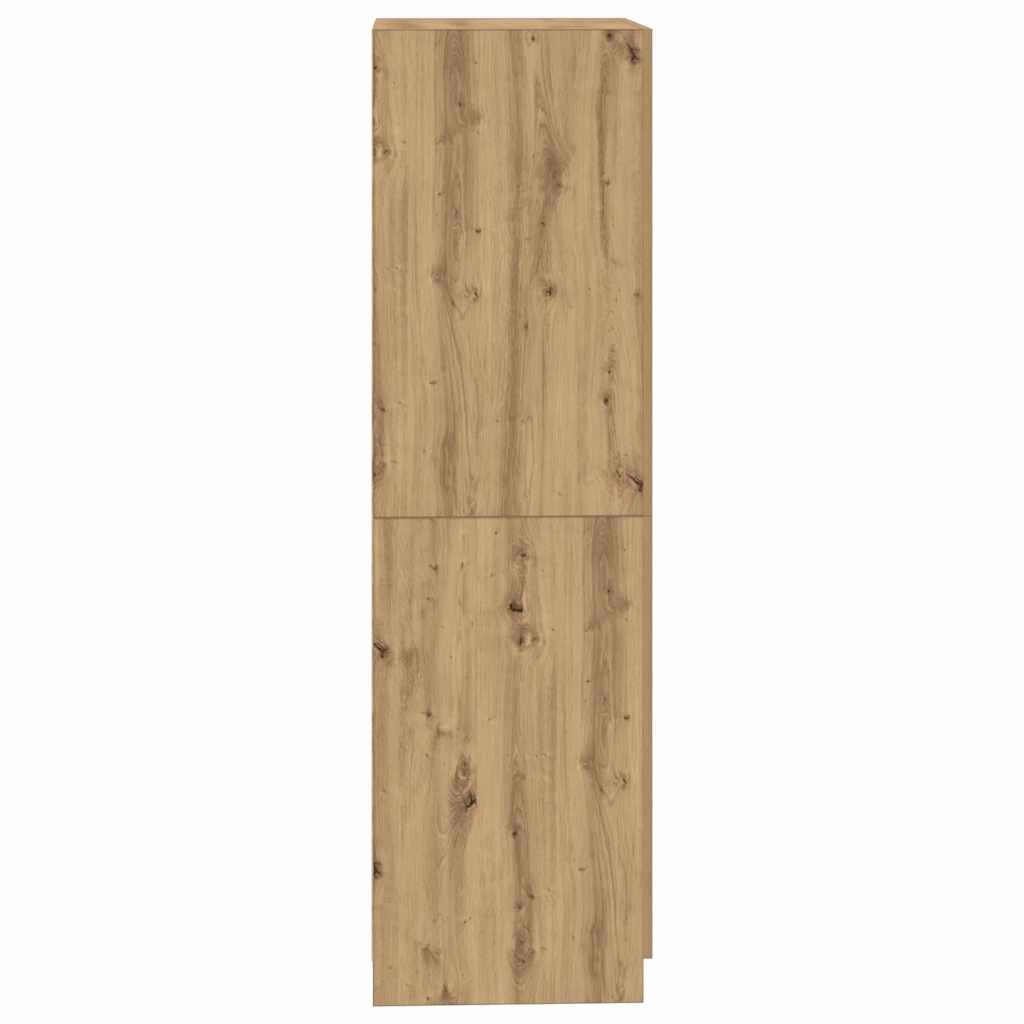 Kledingkast 90x52x200 cm bewerkt hout artisanaal eikenkleur