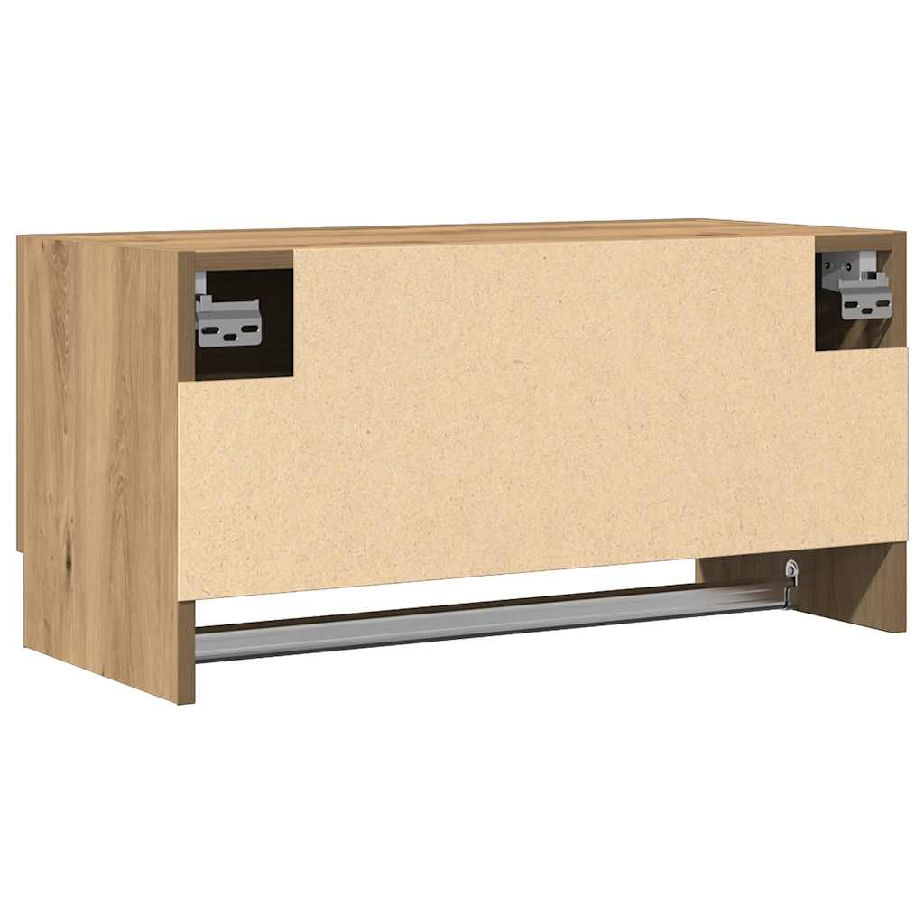 Kledingkast 70x32,5x35 cm bewerkt hout artisanaal eikenkleur