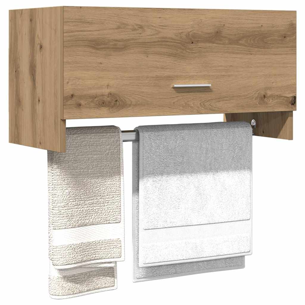 Kledingkast 70x32,5x35 cm bewerkt hout artisanaal eikenkleur