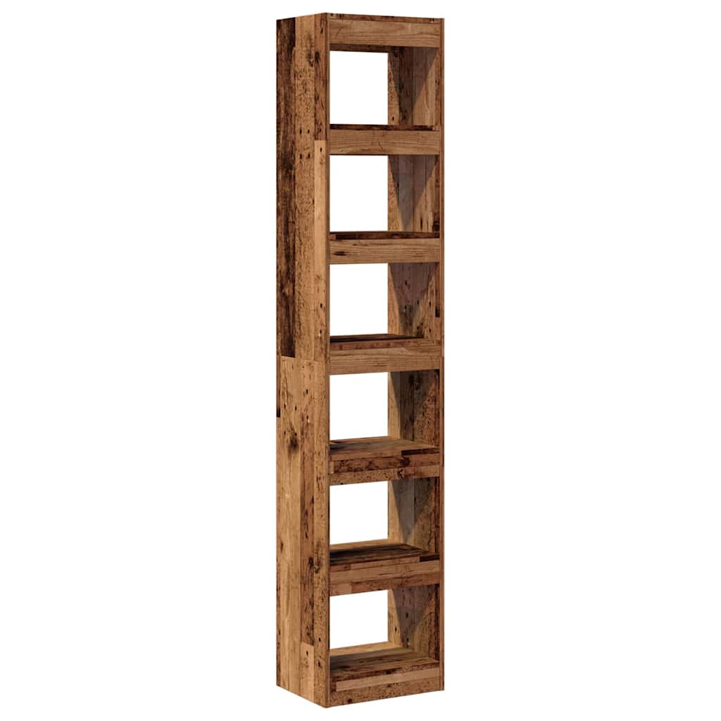 Boekenkast/kamerscherm 40x30x198 cm oud houtkleurig