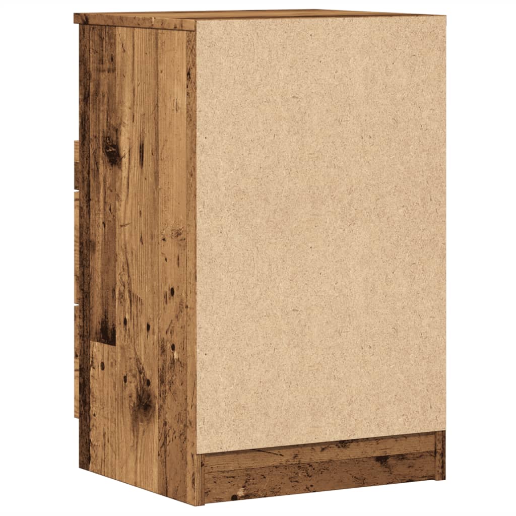 Nachtkastje 40x36x65 cm bewerkt hout oud houtkleurig