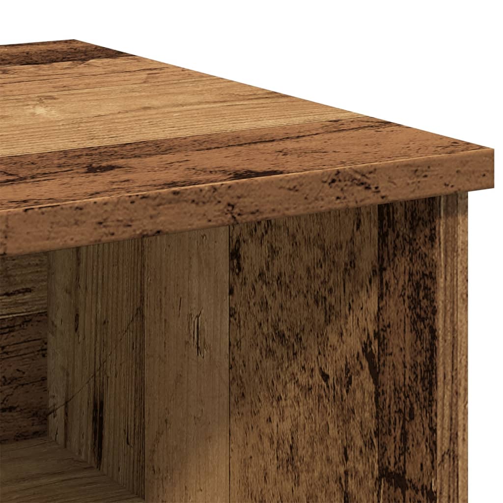 Nachtkastje 40x36x65 cm bewerkt hout oud houtkleurig