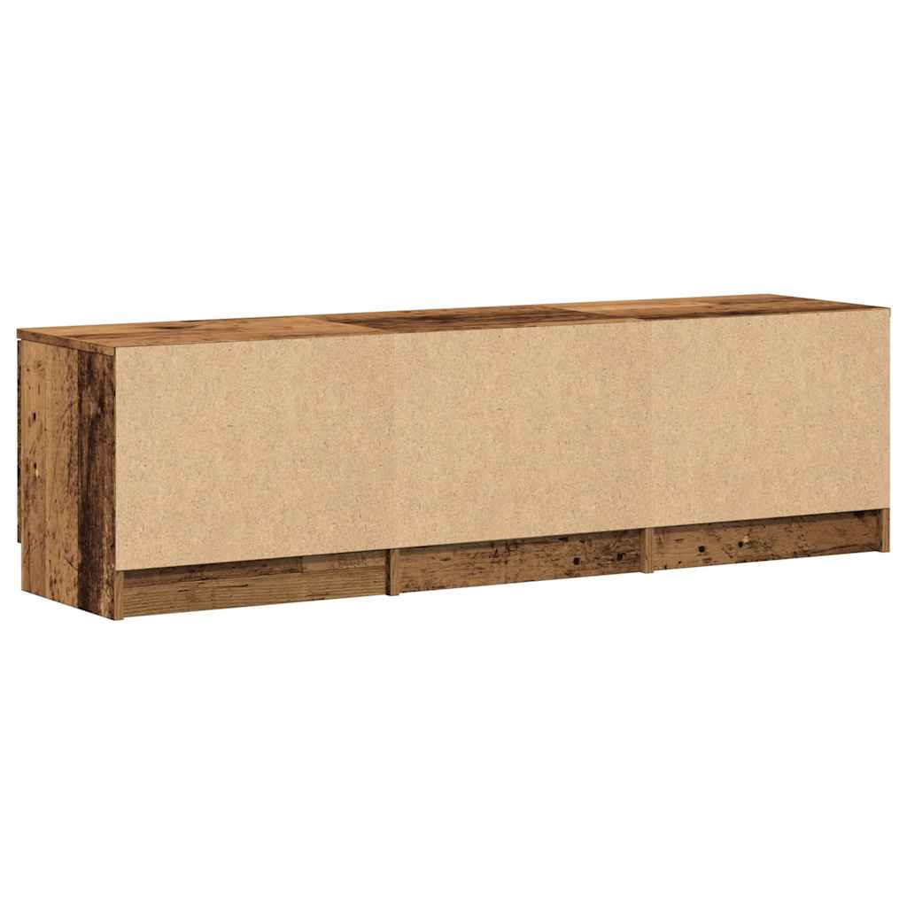 Tv-meubel 140x35x40 cm bewerkt hout oud houtkleurig