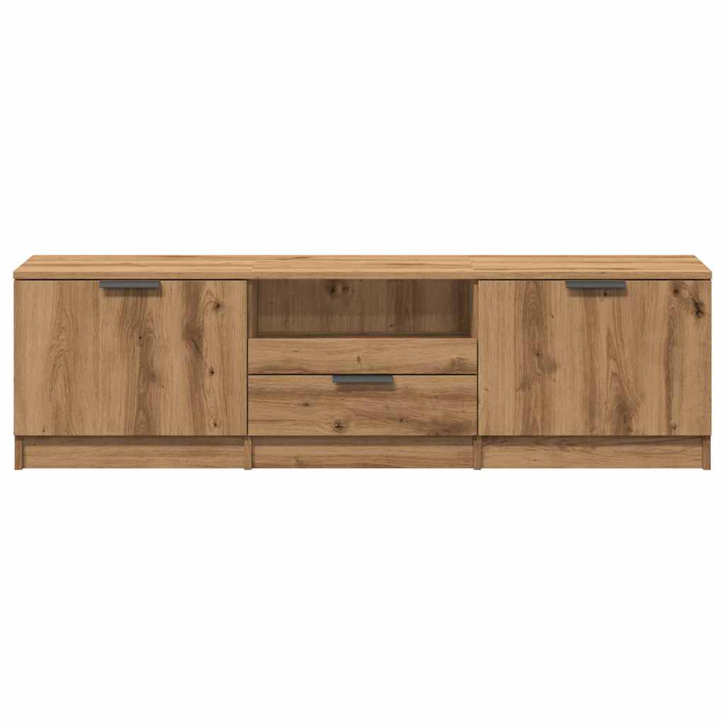 Tv-meubel 140x35x40 cm bewerkt hout artisanaal eikenkleur