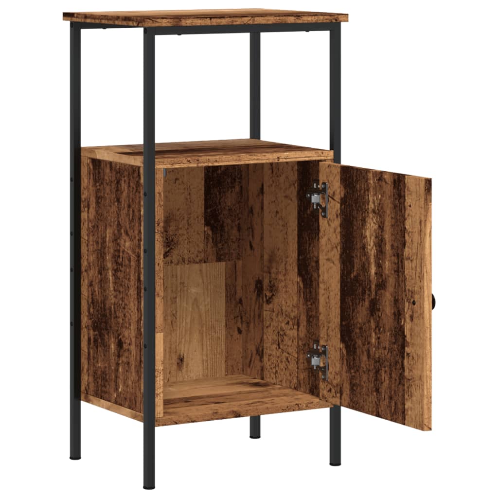 Nachtkastjes 2 st 41x31x80 cm bewerkt hout oud houtkleurig
