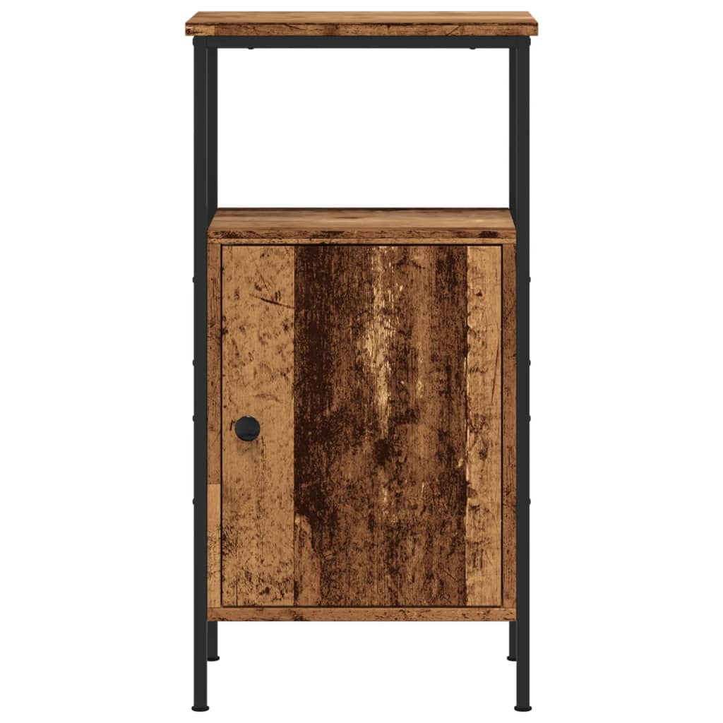 Nachtkastjes 2 st 41x31x80 cm bewerkt hout oud houtkleurig
