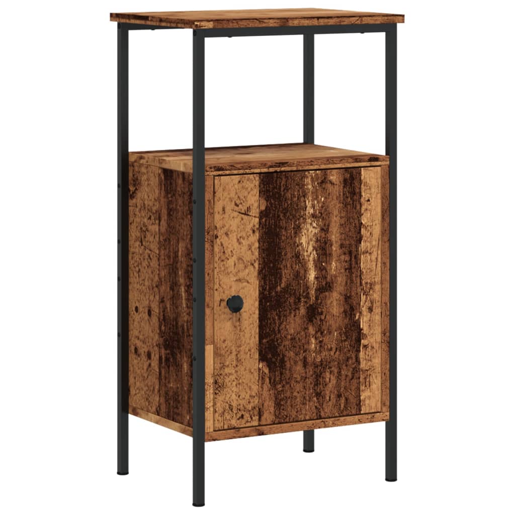 Nachtkastjes 2 st 41x31x80 cm bewerkt hout oud houtkleurig