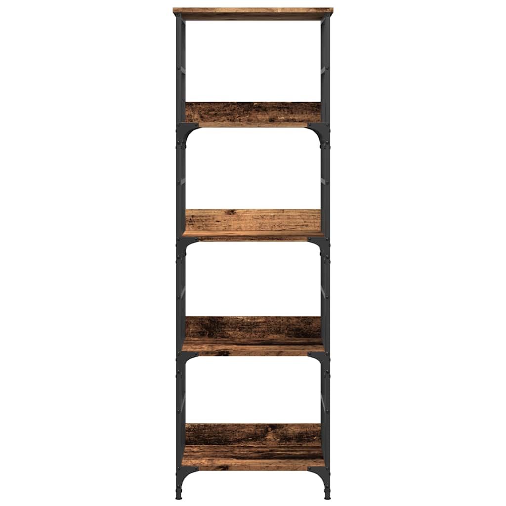 Boekenkast 50x33x153 cm bewerkt hout oud houtkleurig