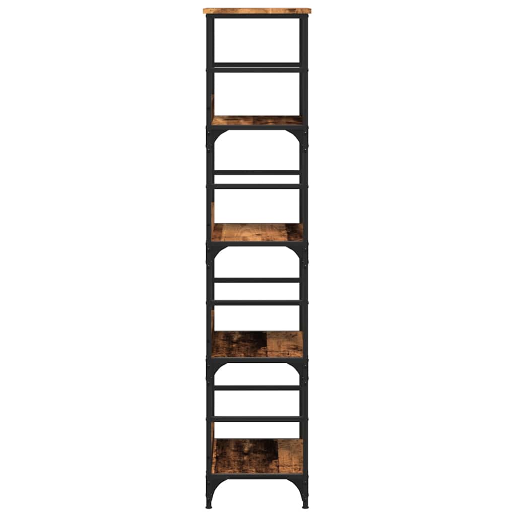 Boekenkast 50x33x153 cm bewerkt hout oud houtkleurig