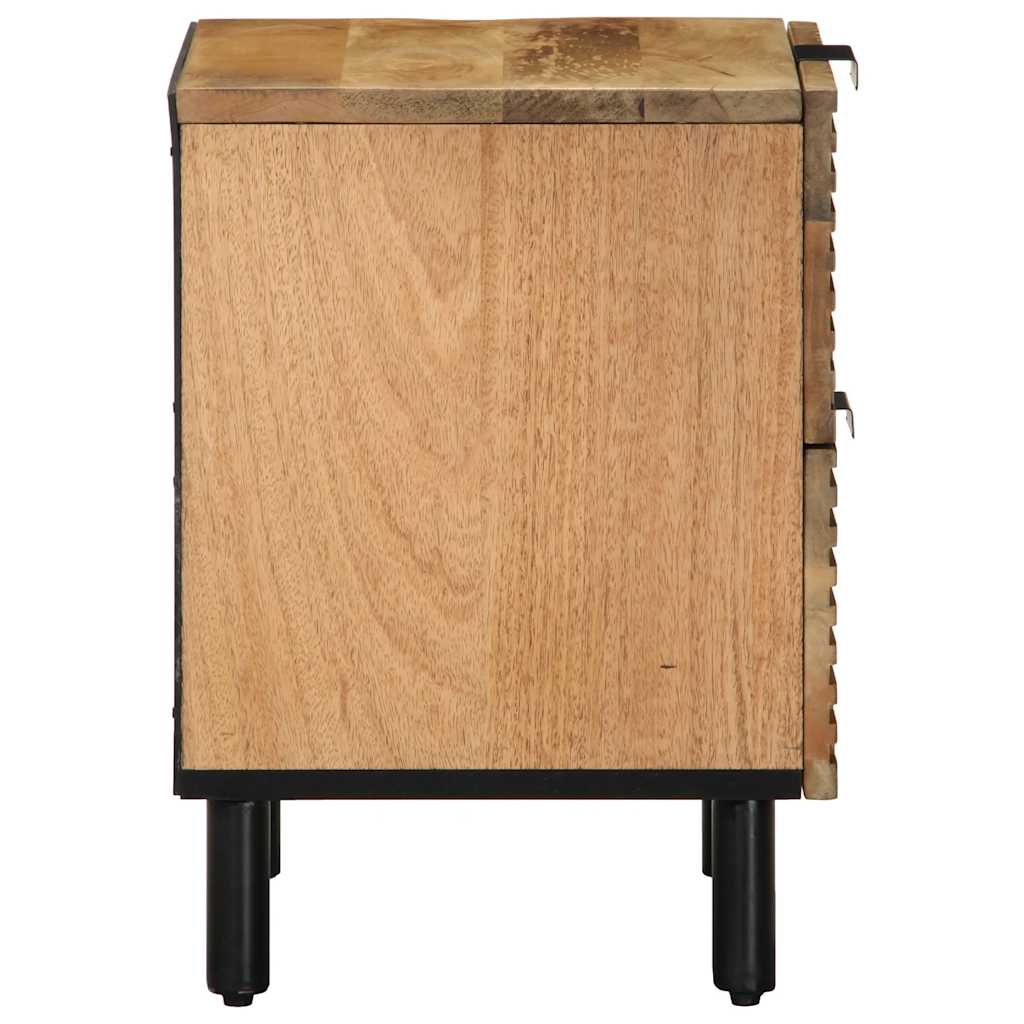 Nachtkastjes 2 st 40x33x46 cm massief mangohout bruin