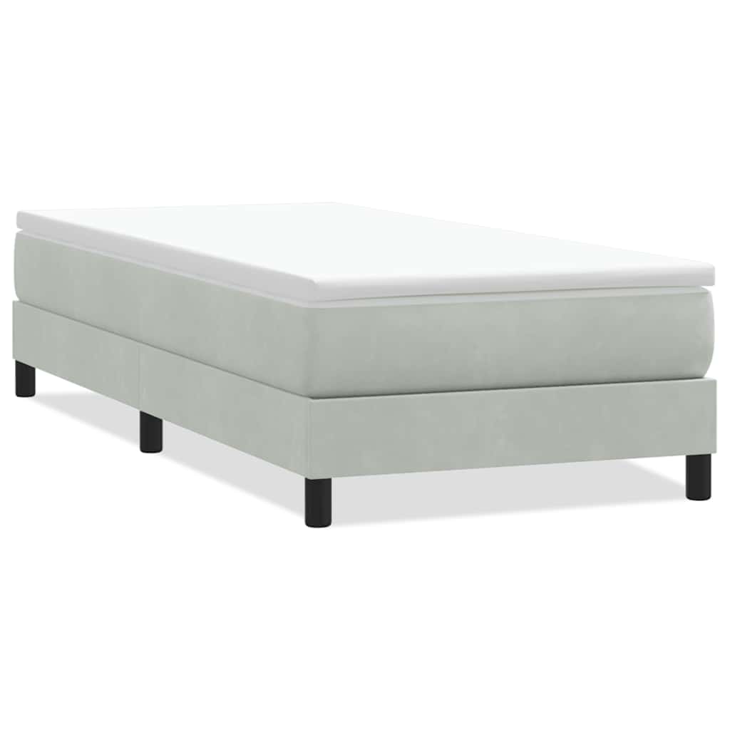 Boxspring zonder matras fluweel lichtgrijs 80x220 cm