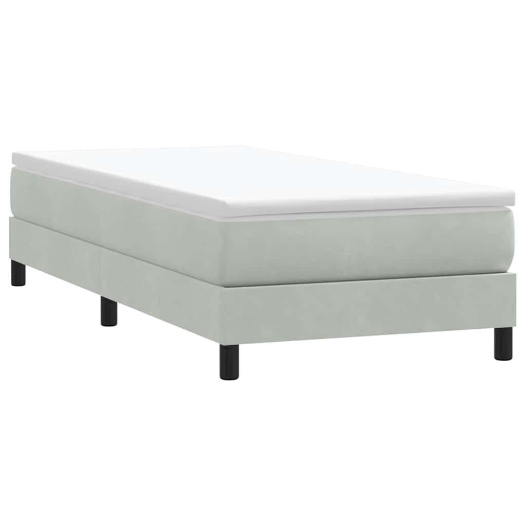 Boxspring zonder matras fluweel lichtgrijs 80x220 cm