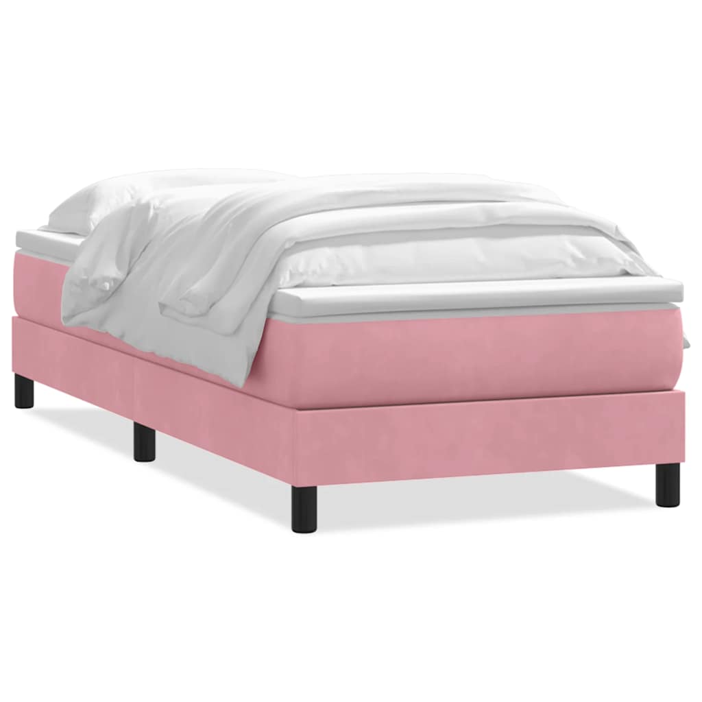 Boxspring met matras fluweel roze 80x210 cm