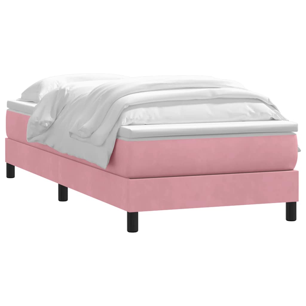 Boxspring met matras fluweel roze 80x210 cm