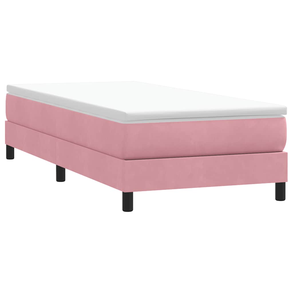 Boxspring met matras fluweel roze 80x210 cm