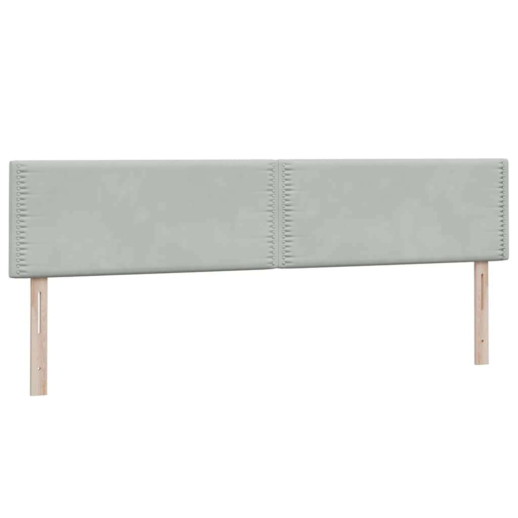 Boxspring met matras fluweel lichtgrijs 180x220 cm