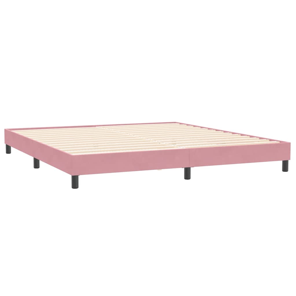 Boxspring met matras fluweel roze 180x220 cm