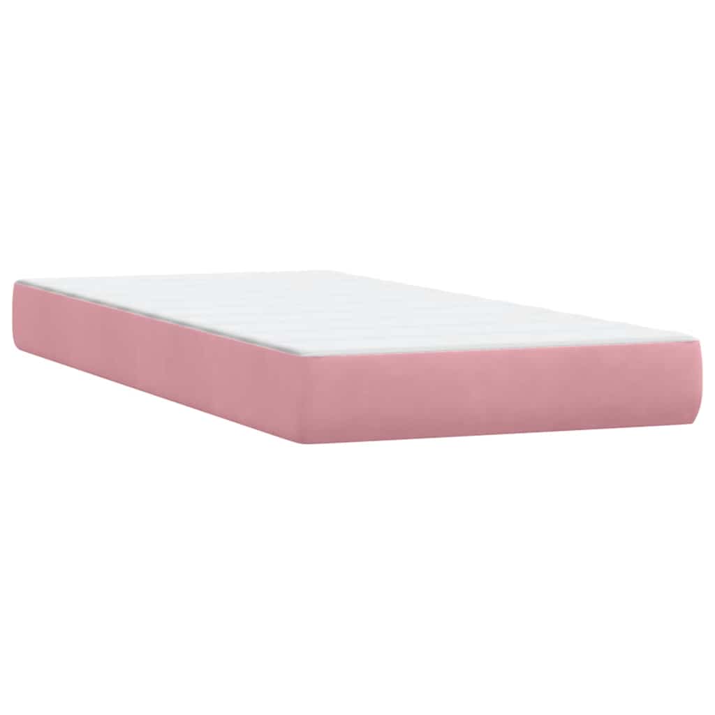 Boxspring met matras fluweel roze 180x220 cm