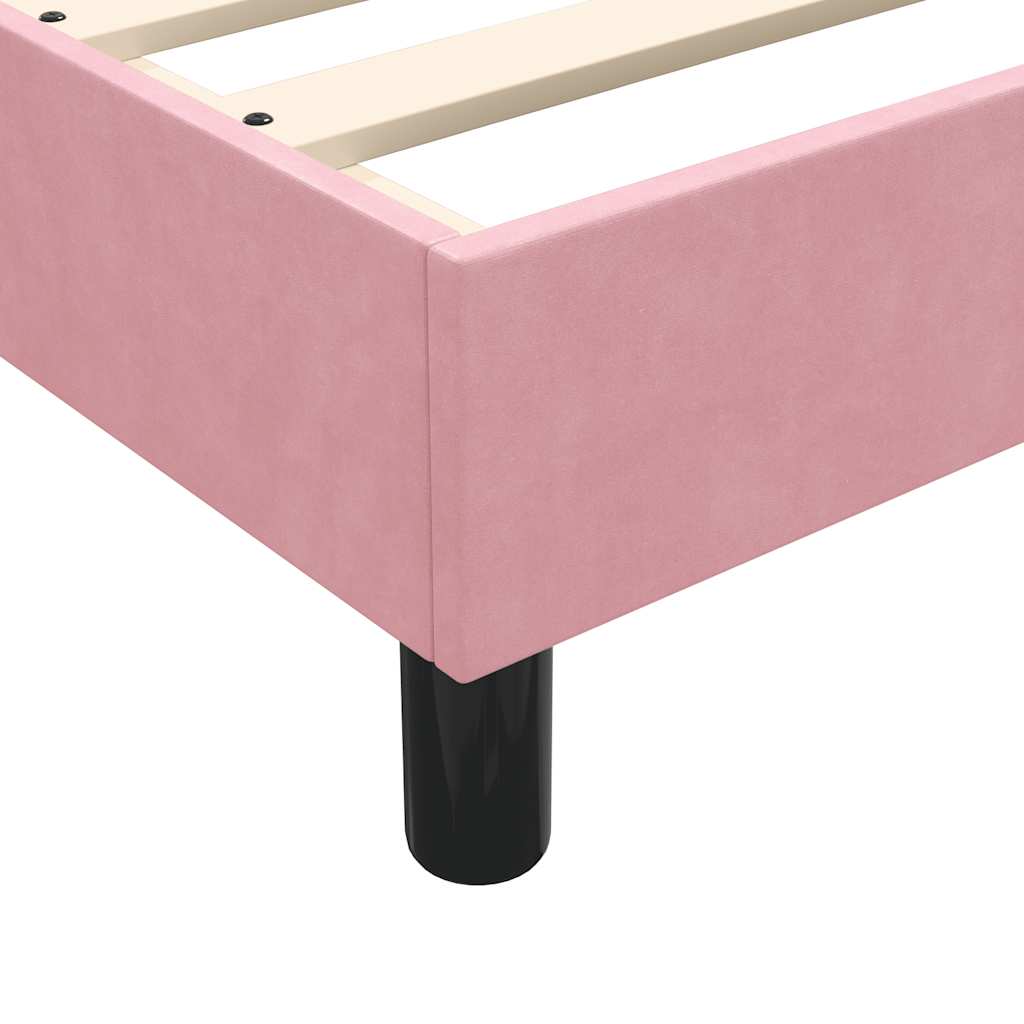 Boxspring met matras fluweel roze 180x220 cm