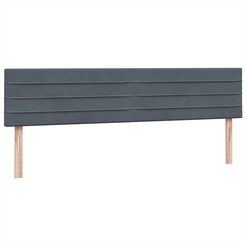 Boxspring met matras fluweel donkergrijs 200x220 cm