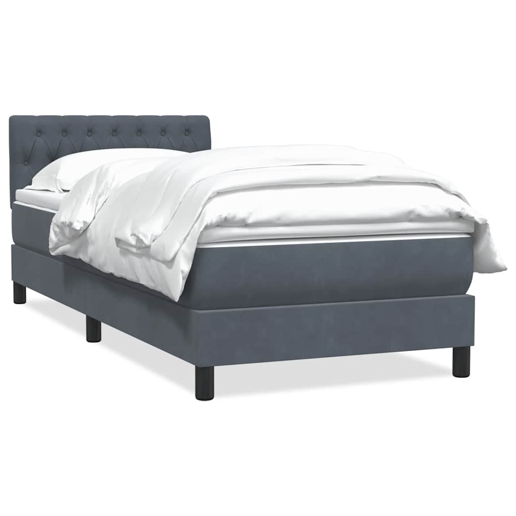 Boxspring met matras fluweel donkergrijs 80x220 cm
