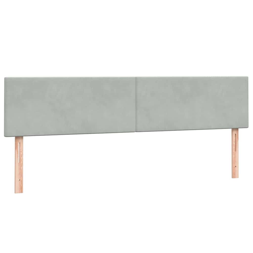 Boxspring met matras fluweel lichtgrijs 200x210 cm