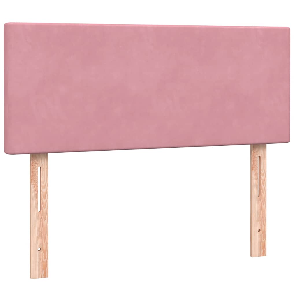 Boxspring met matras fluweel roze 120x220 cm
