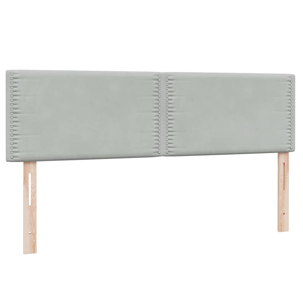 Boxspring met matras fluweel lichtgrijs 140x210 cm