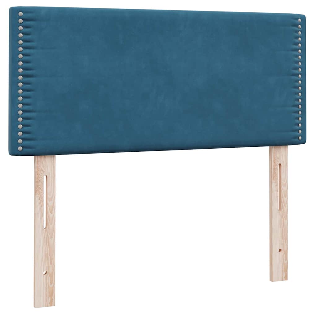 Boxspring met matras fluweel donkerblauw 90x220 cm