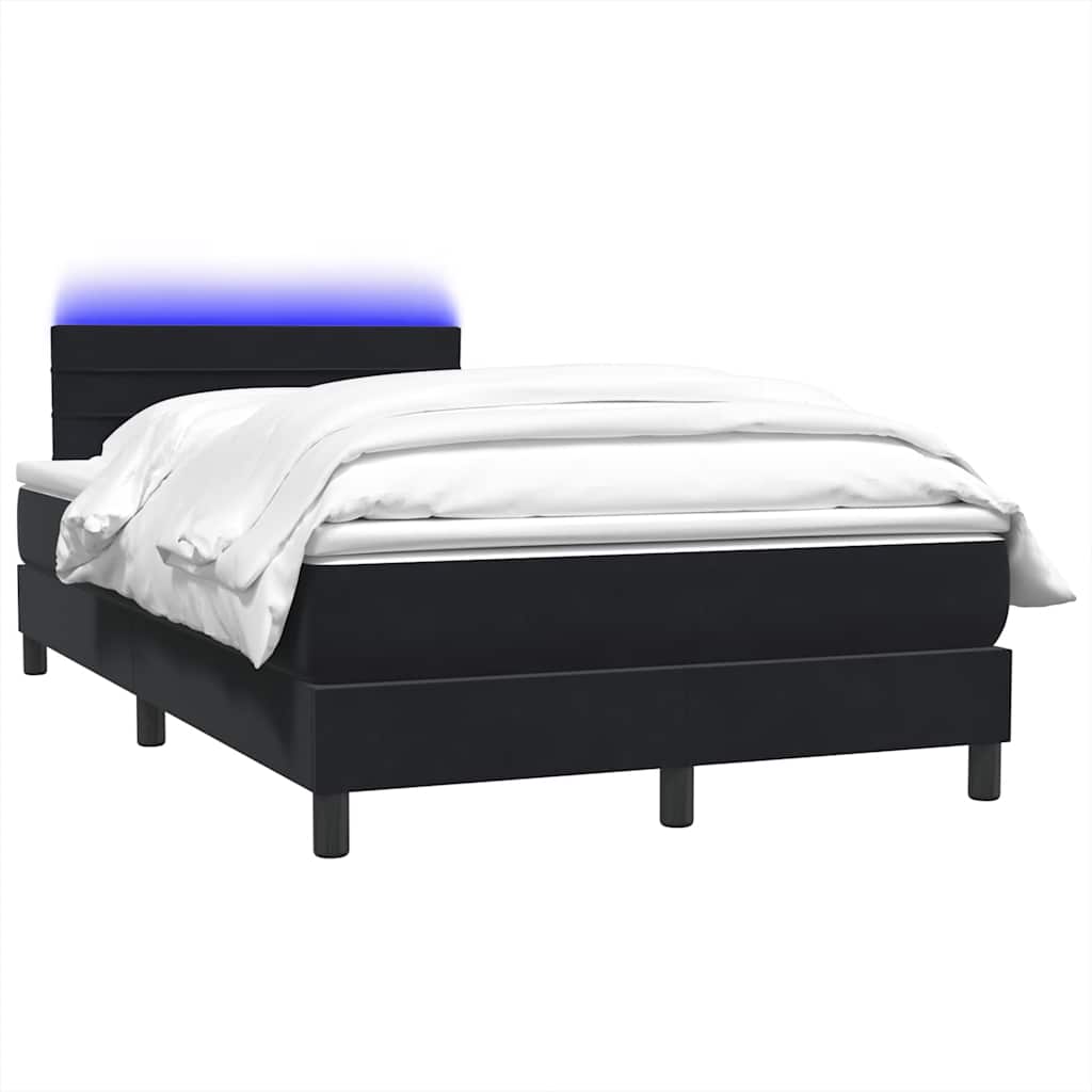 Boxspring met matras fluweel zwart 120x210 cm