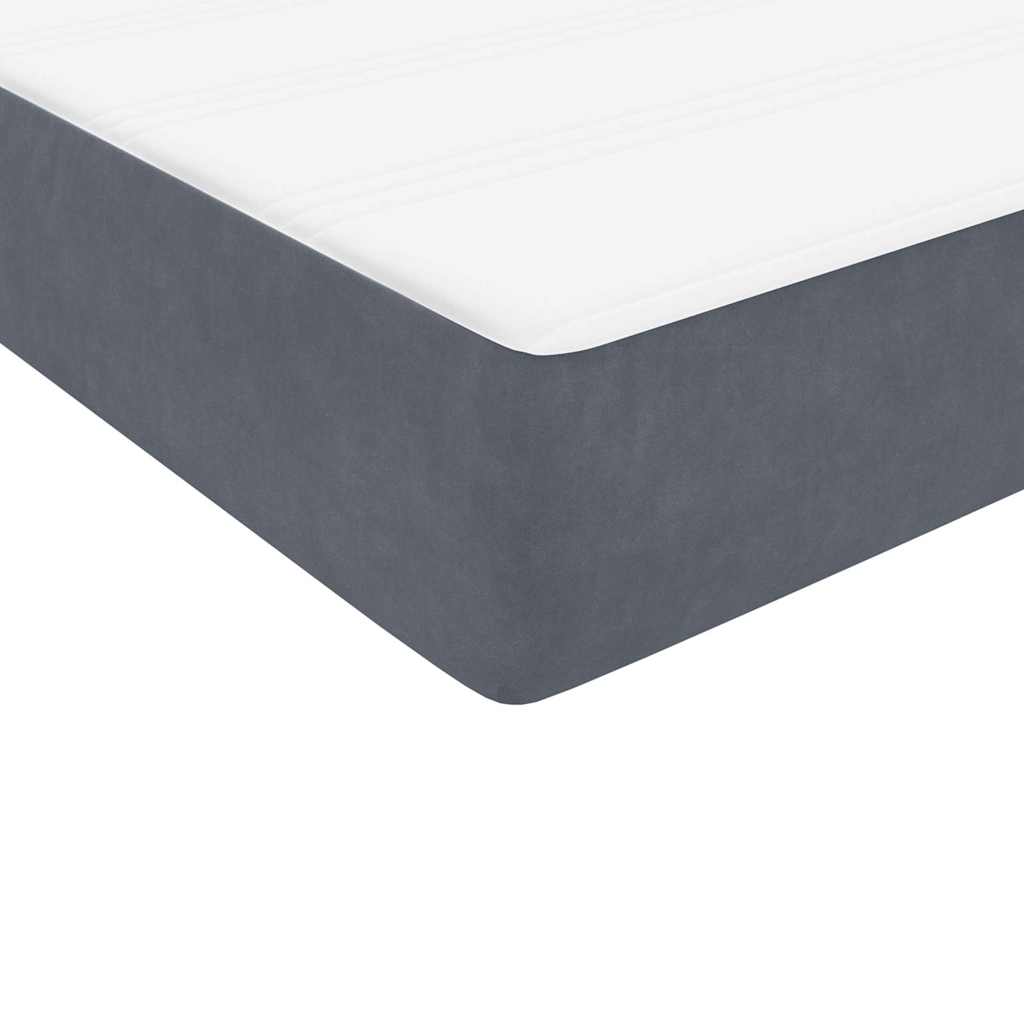 Boxspring met matras fluweel donkergrijs 180x210 cm