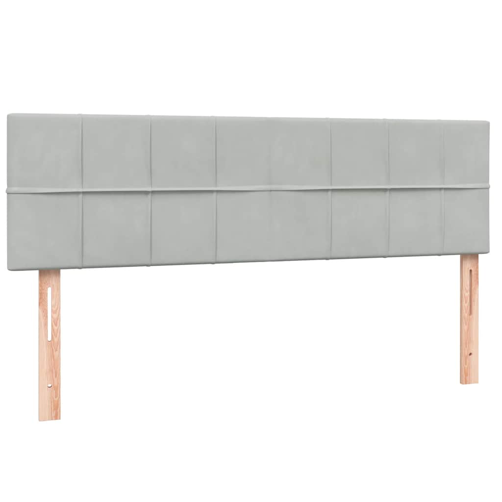 Boxspring met matras fluweel lichtgrijs 140x210 cm