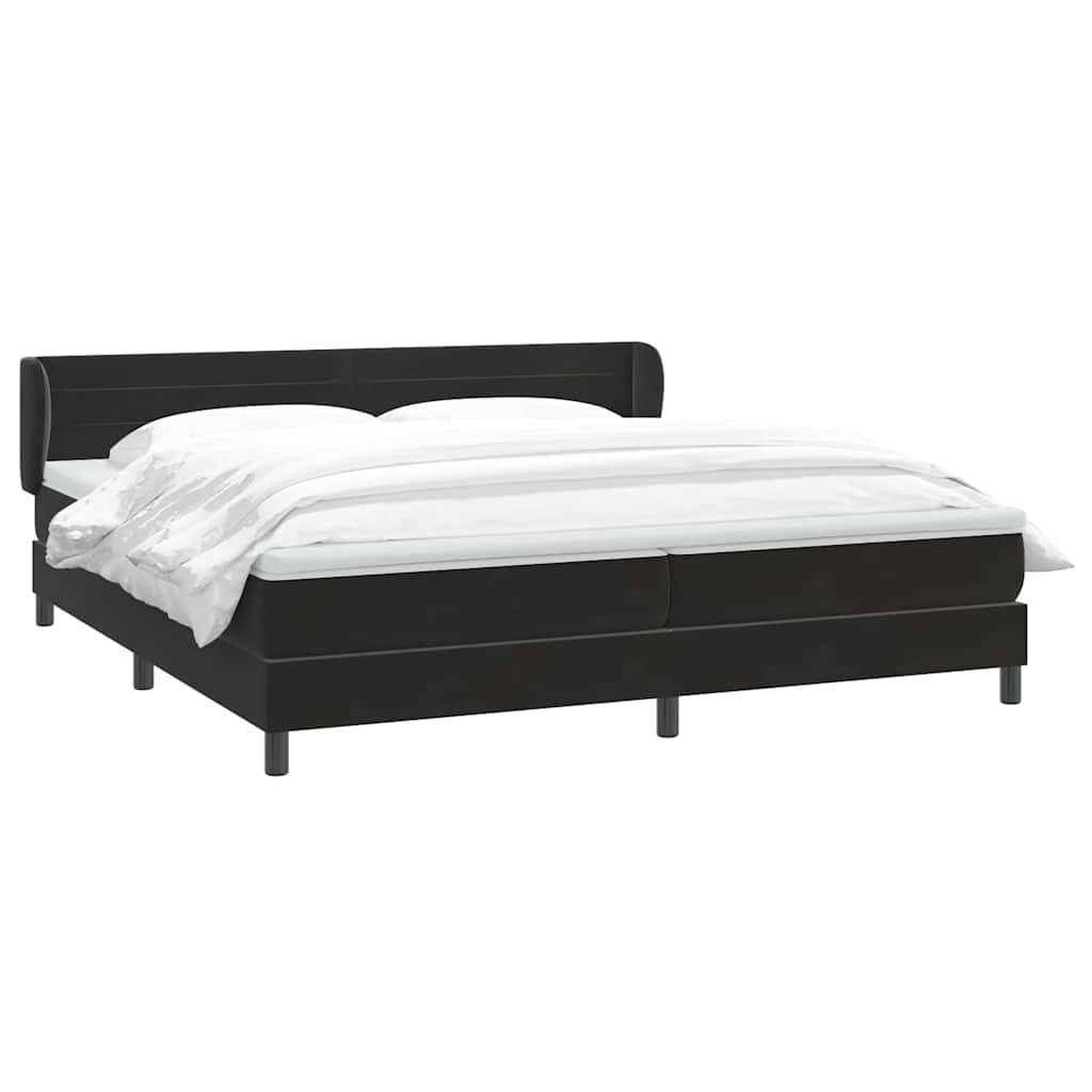 Boxspring met matrassen fluweel zwart 200x210 cm