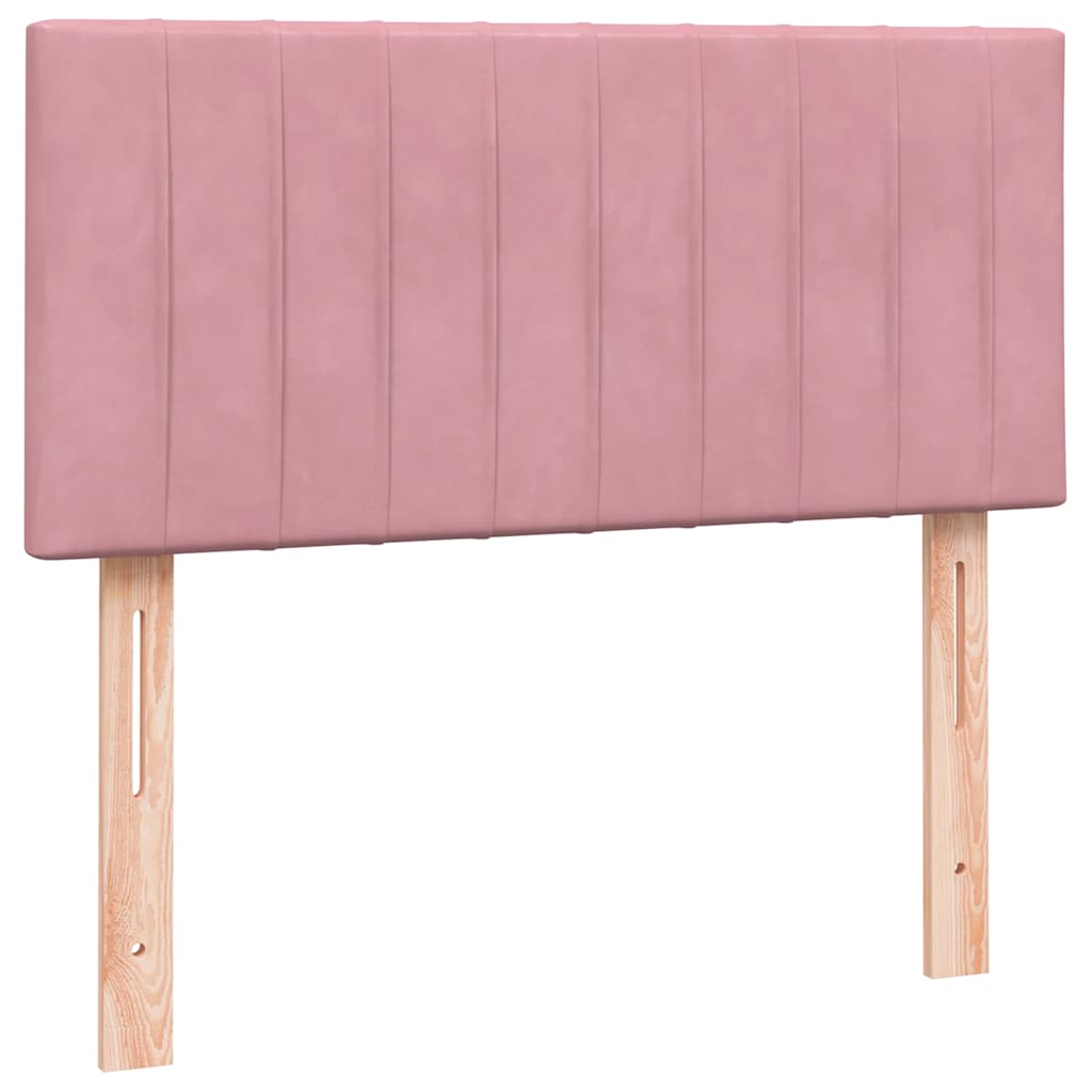 Boxspring met matras fluweel roze 80x210 cm