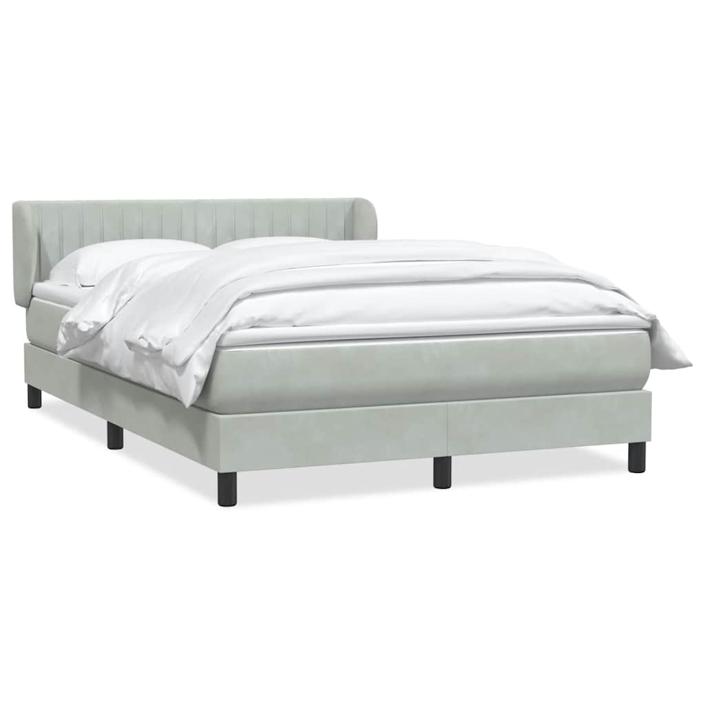Boxspring met matras fluweel lichtgrijs 160x210 cm
