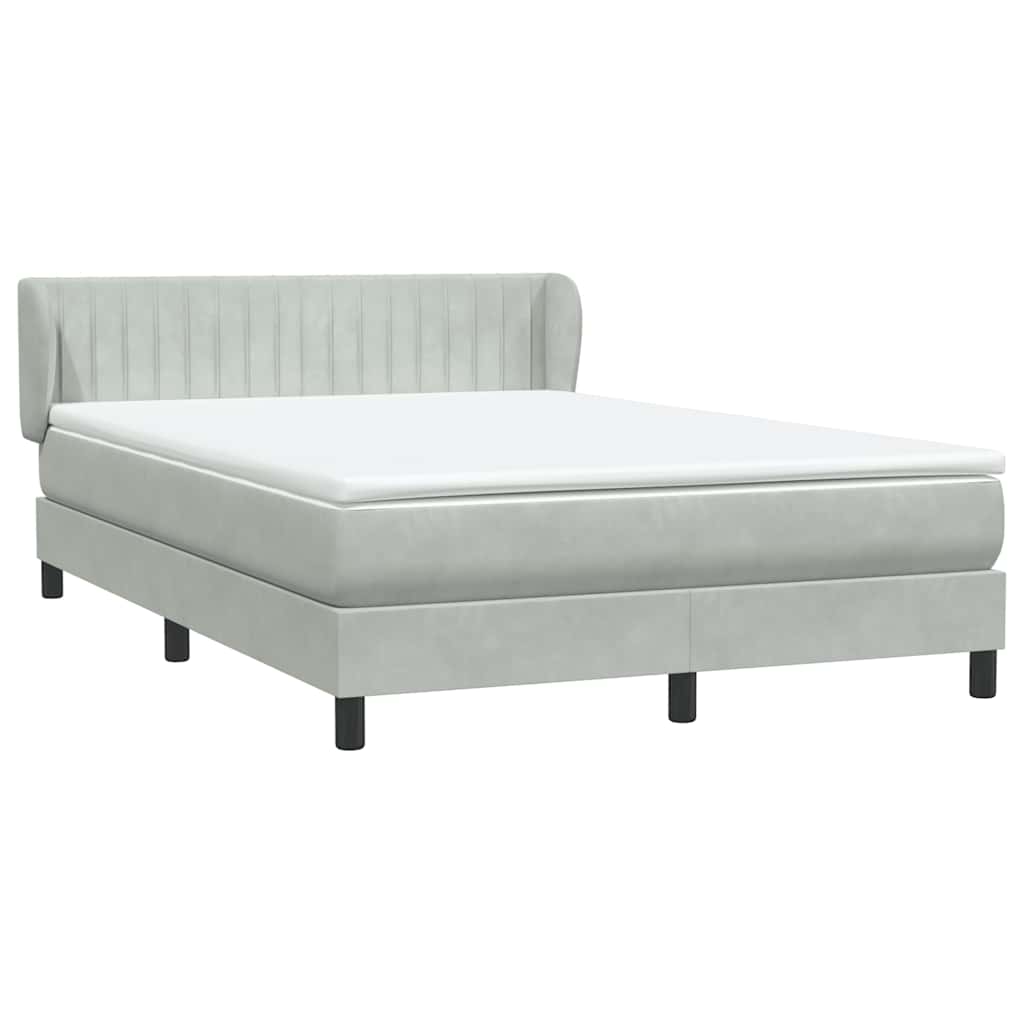 Boxspring met matras fluweel lichtgrijs 160x210 cm