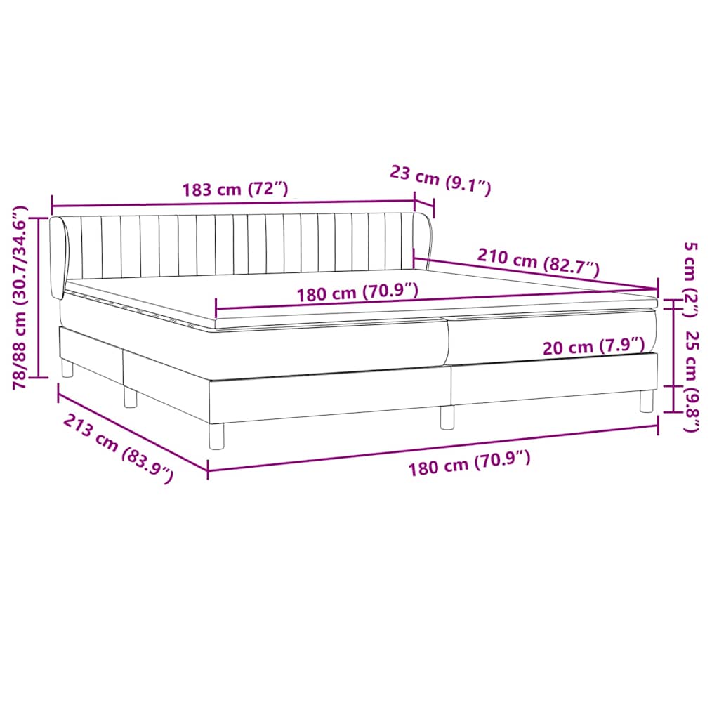 Boxspring met matrassen fluweel roze 180x210 cm