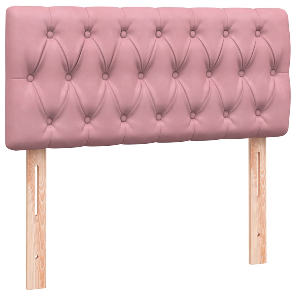 Boxspring met matras fluweel roze 80x210 cm