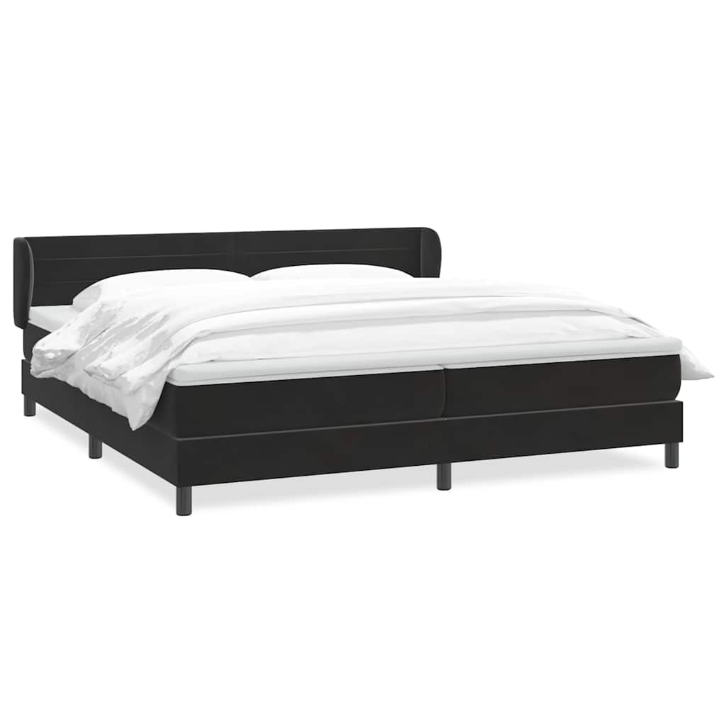 Boxspring met matrassen fluweel zwart 200x210 cm