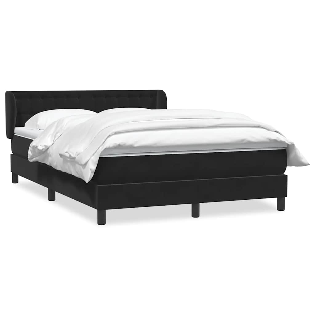 Boxspring met matras fluweel zwart 160x210 cm