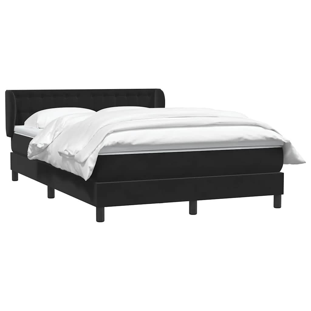 Boxspring met matras fluweel zwart 160x210 cm