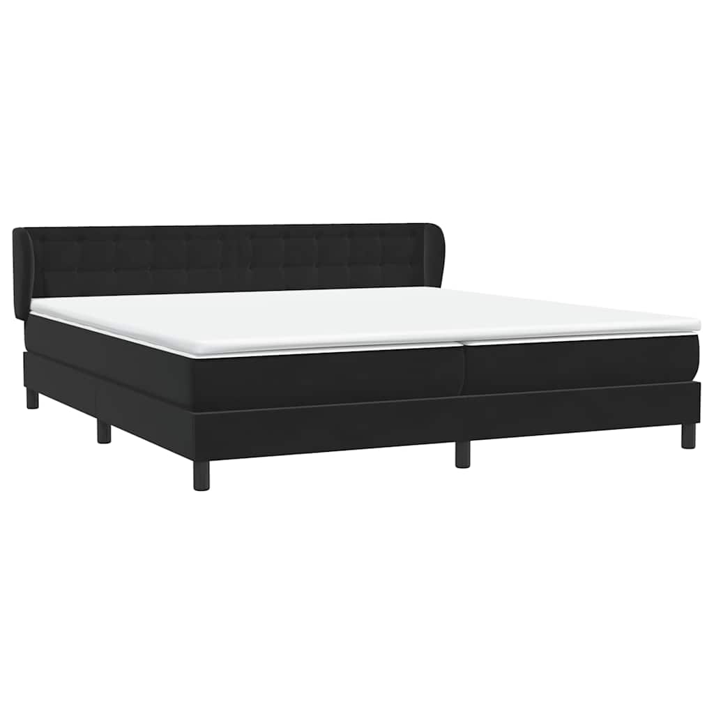 Boxspring met matrassen fluweel zwart 200x210 cm