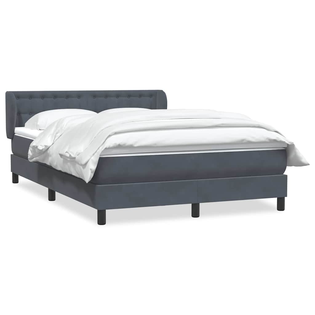 Boxspring met matras fluweel donkergrijs 160x220 cm