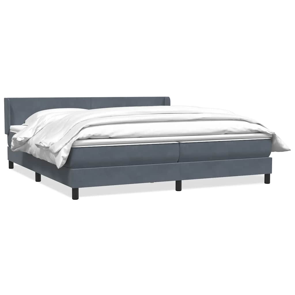 Boxspring met matras fluweel donkergrijs 200x220 cm