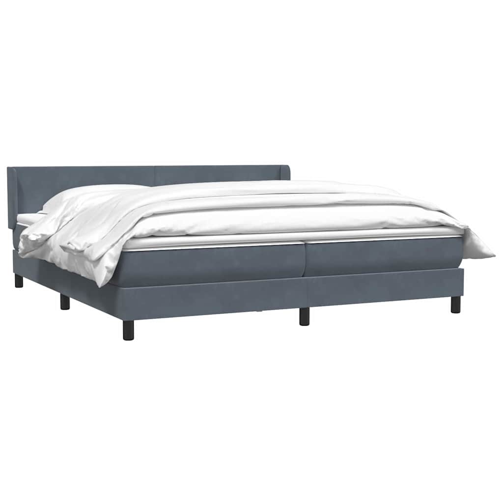 Boxspring met matras fluweel donkergrijs 200x220 cm
