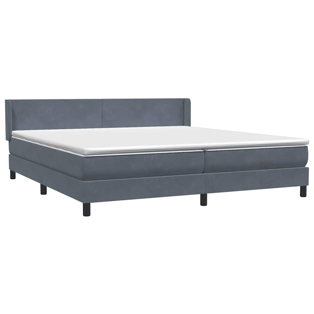 Boxspring met matras fluweel donkergrijs 200x220 cm