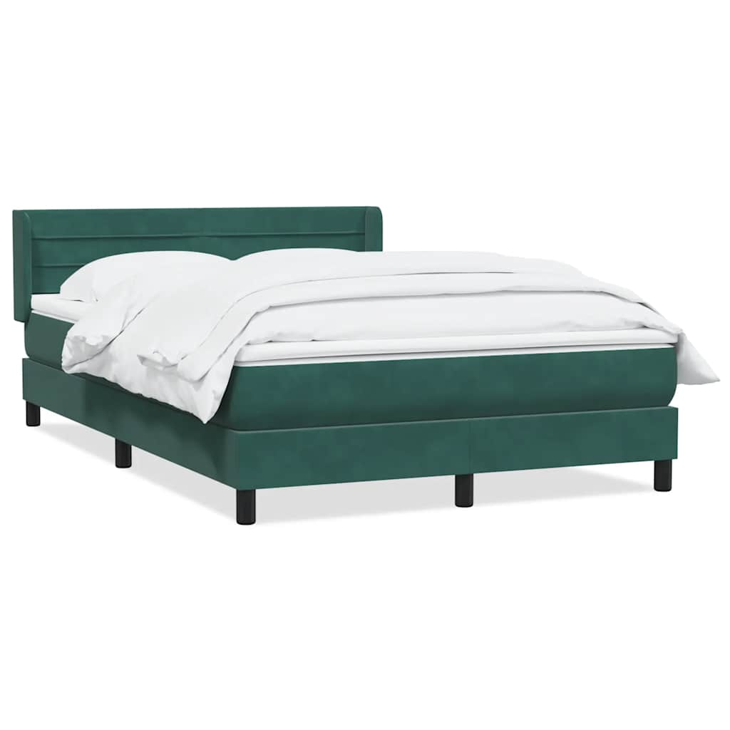 Boxspring met matras fluweel donkergroen 160x210 cm