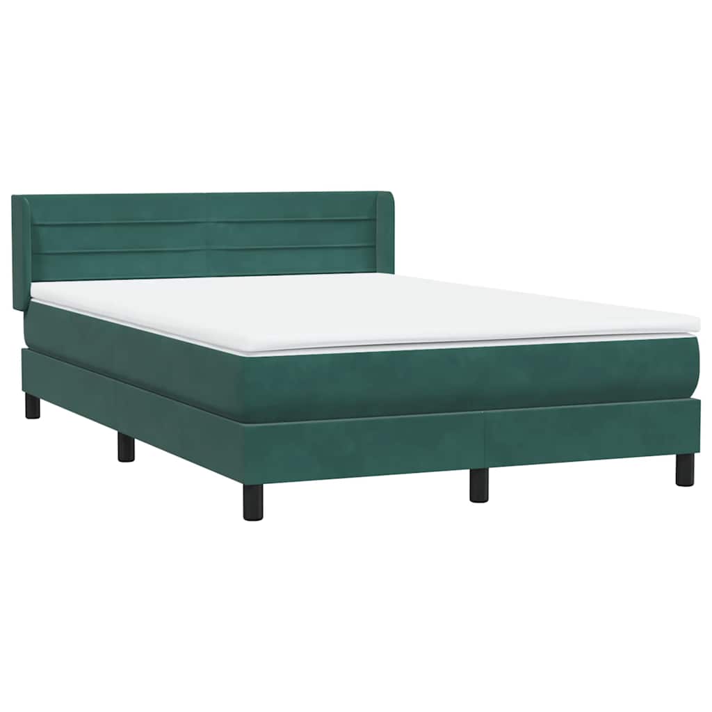 Boxspring met matras fluweel donkergroen 160x210 cm