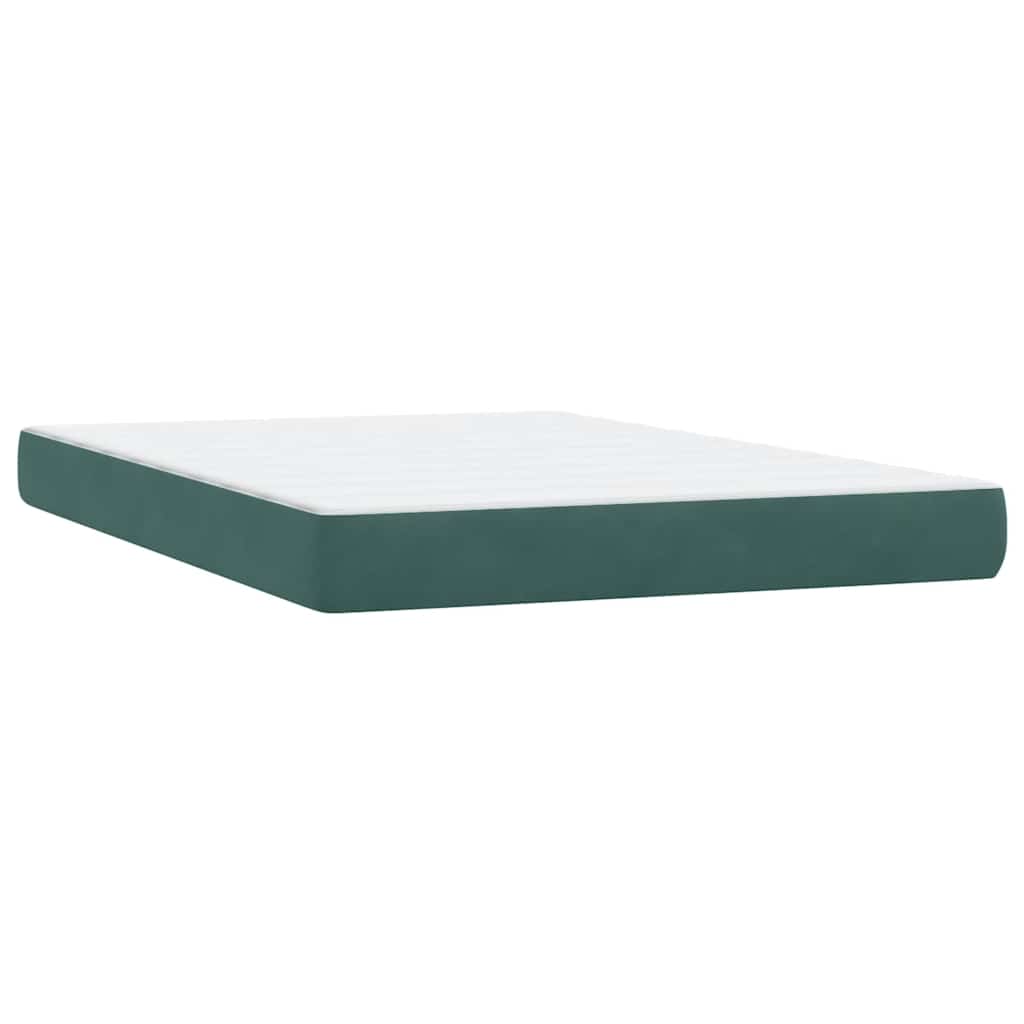 Boxspring met matras fluweel donkergroen 160x210 cm