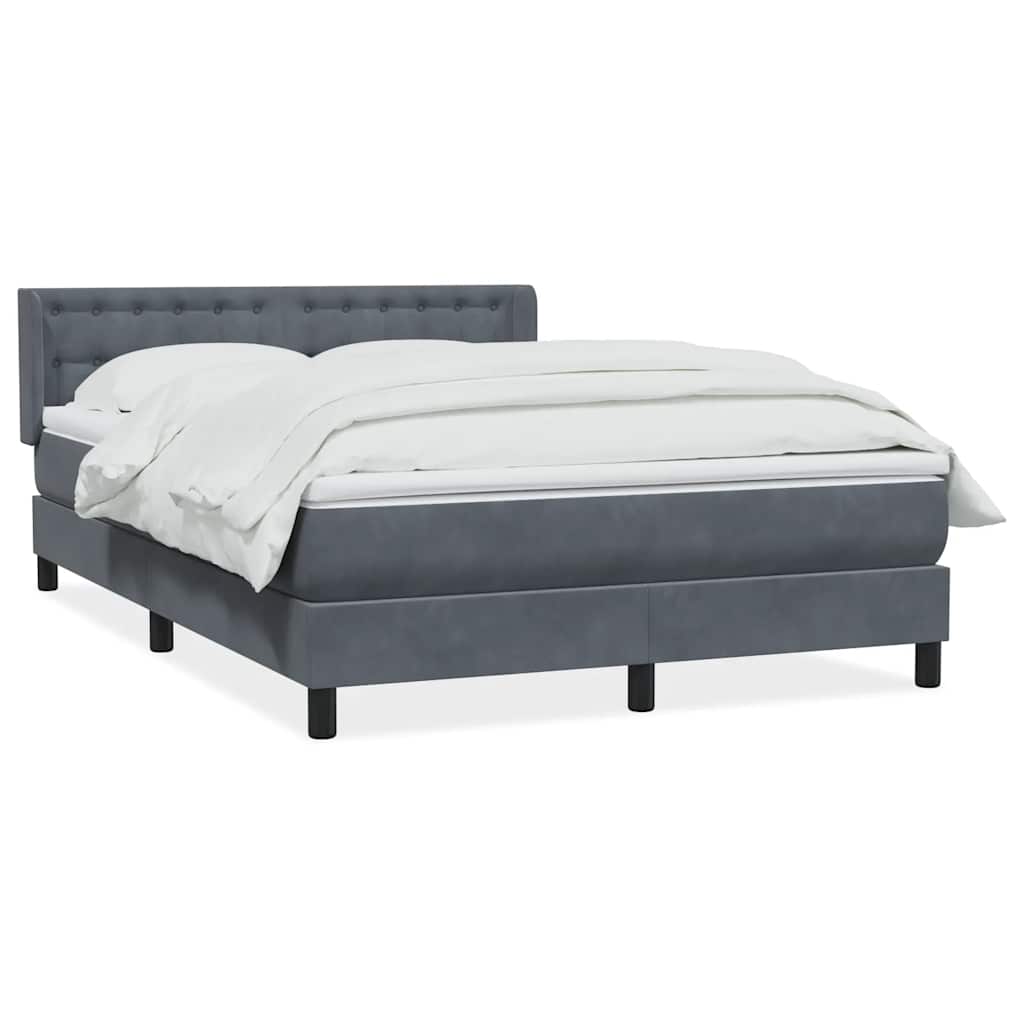Boxspring met matras fluweel donkergrijs 160x210 cm